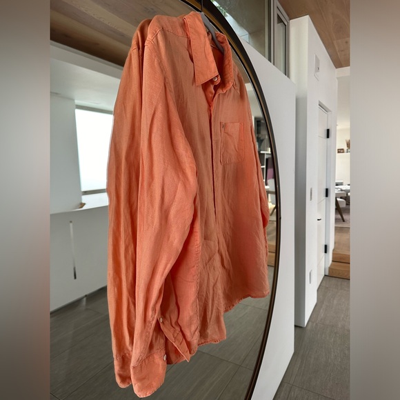 Men’s Quiksilver Long Sleeve Button-Down Linen Shirt XL - Picture 3 of 6